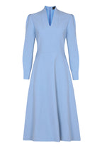 Sophie Dress in Sky Blue Wool Faille