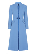 Vanessa Coat in China Blue Double Wool Crepe