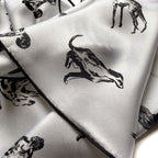 Hound Dog Silk Scarf - Black/White