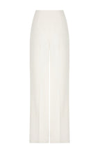 Wide Leg Trousers in Plain Ivory Faille - Paloma