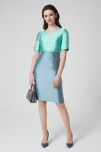 Jade/Ash Sateen Dress - Amelia
