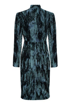 Dark Teal Crushed Velvet Dress - Emma